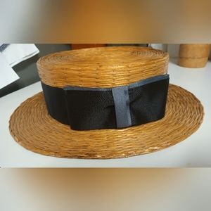 French Wicker Boater Hat by Edwards Handle Co.